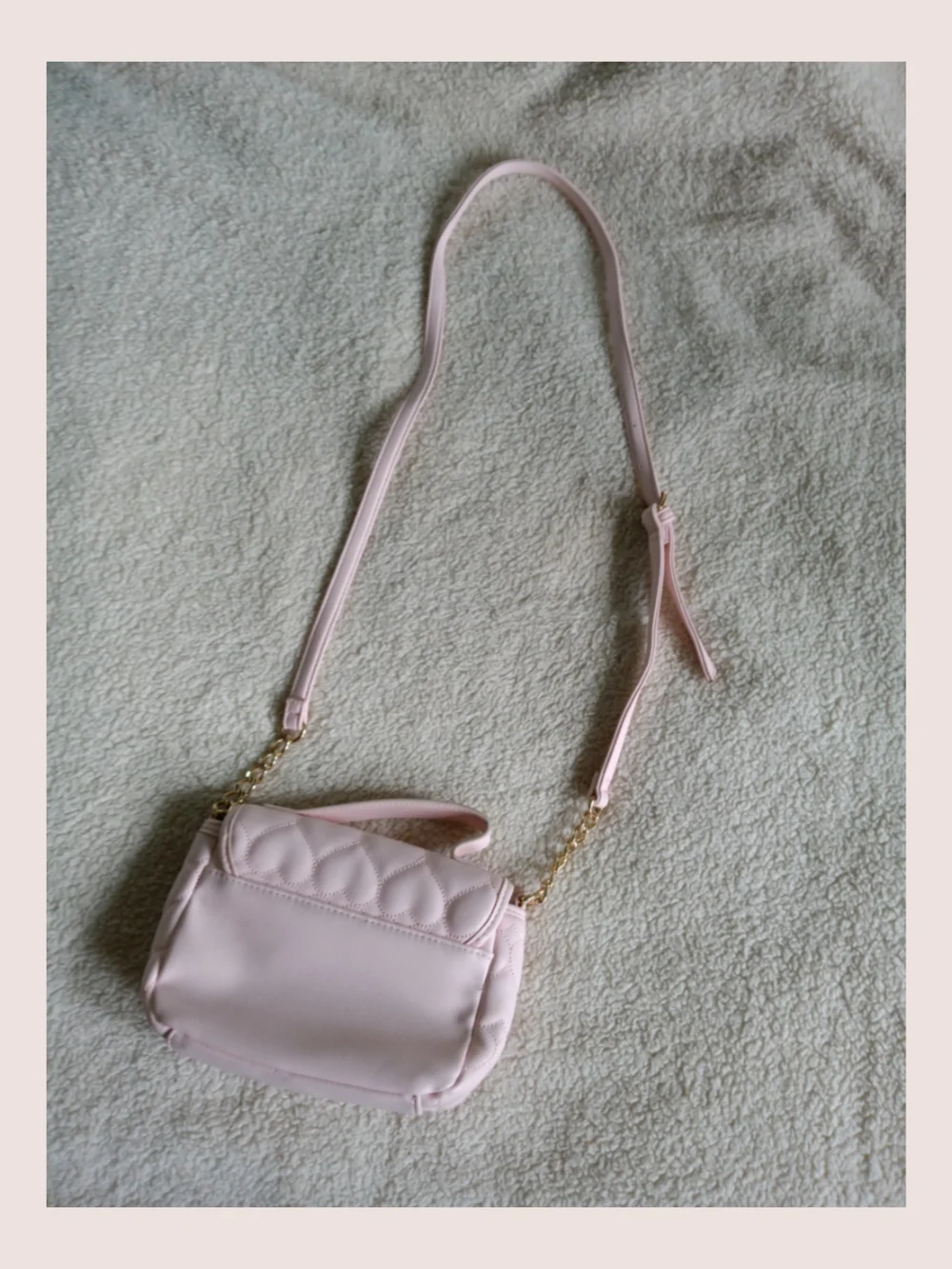 Quilted Y2K Coquette Juicy Couture Light Pink Heart Crossbody Bag
